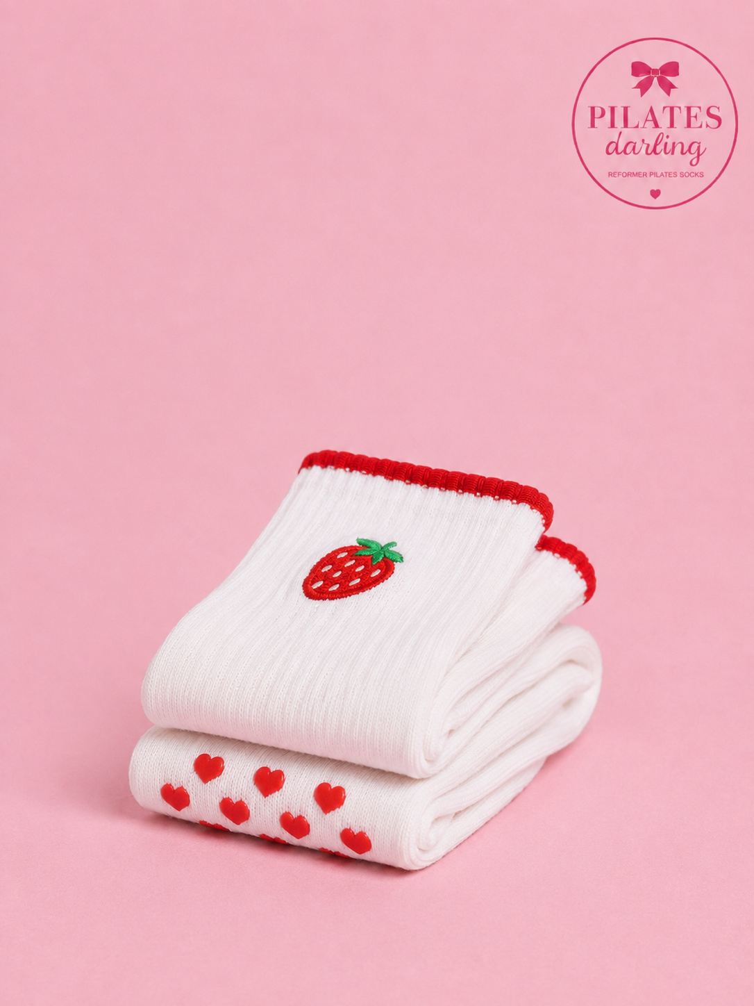 Strawberry sweetheart grippy socks