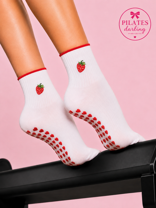 Strawberry sweetheart grippy socks